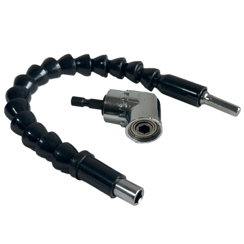 Set 2 piezas destornillador hexagonal 1/4" de 105 ° + adaptador flexible.