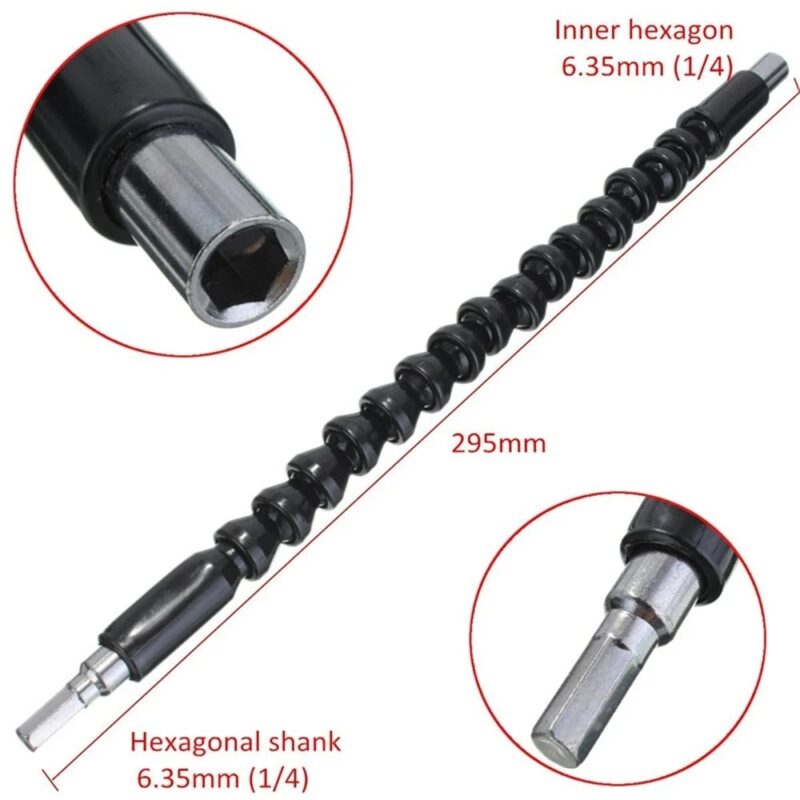 Set 2 piezas destornillador hexagonal 1/4" de 105 ° + adaptador flexible. - Imagen 8