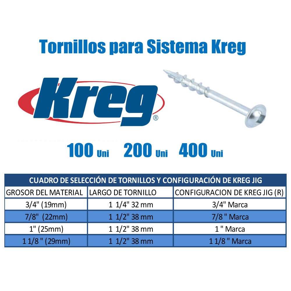 Tornillos Sistema Kreg #8 - Imagen 2