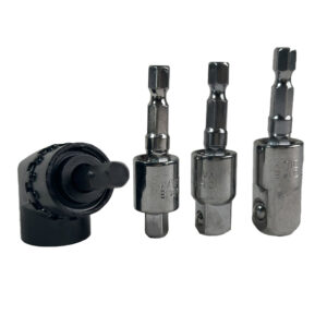 Set de 4 Piezas - Destornillador Hexagonal 105° + Extensores para Dados 1/4", 3/8" y 1/2"