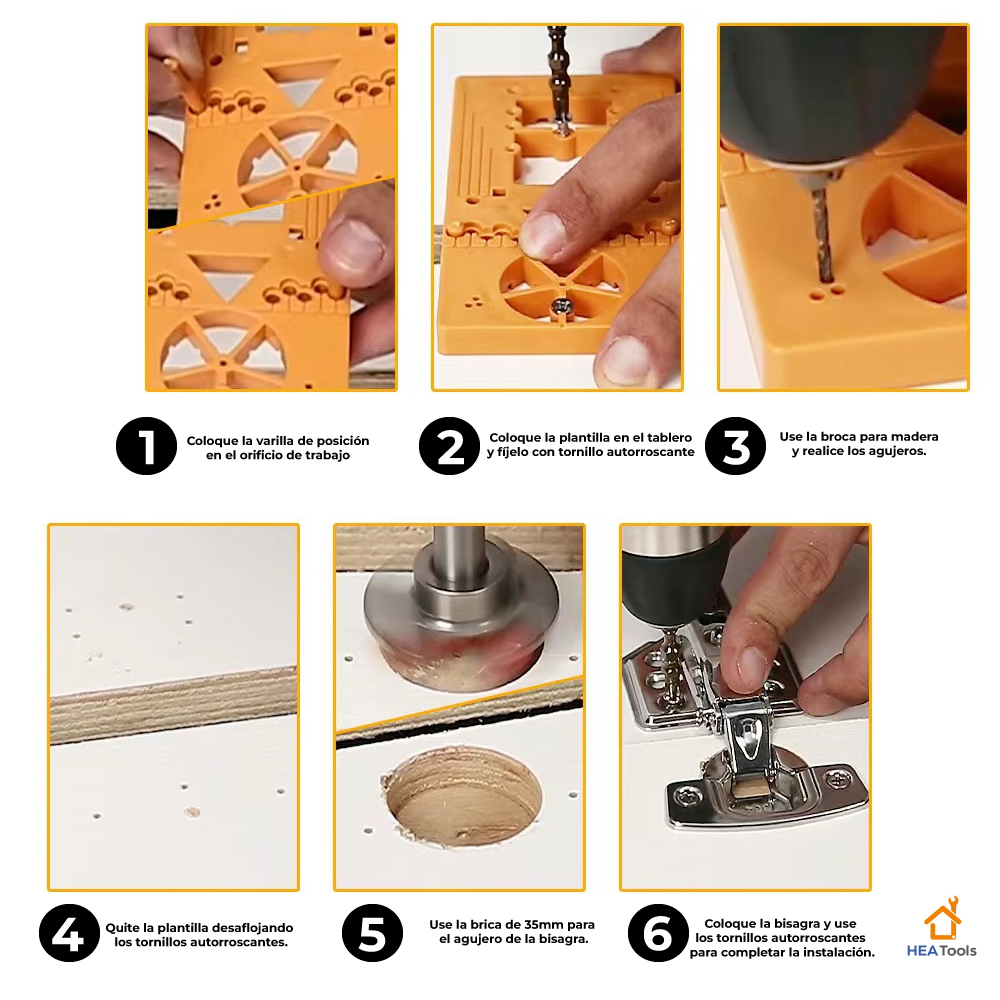 Set Kit Guía de Perforación Forstner 35mm ABS - Imagen 3