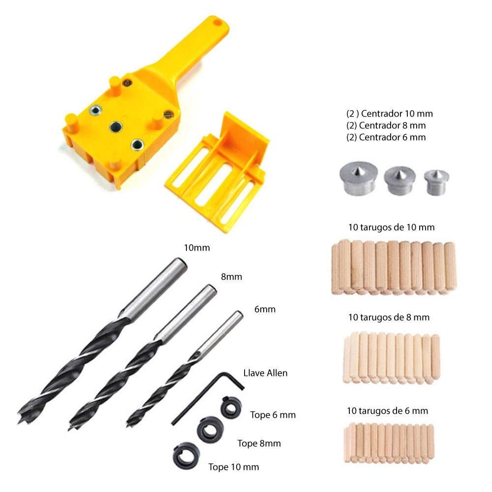 Set de 44 Piezas Plantilla Unión Espiga Tarugos - Imagen 5