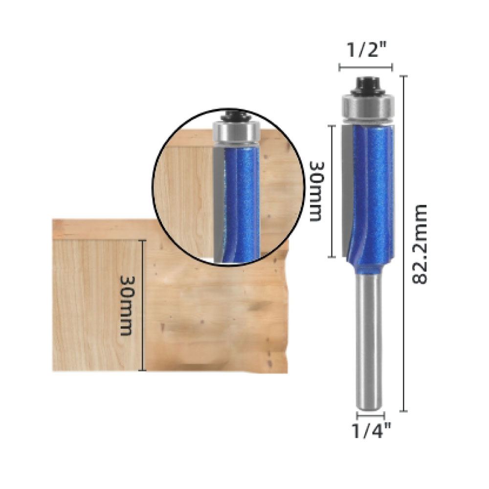 Fresa 2 aspas rodaje superior 1/4 X 1/2 X (30MM-73.2MM) - Imagen 2