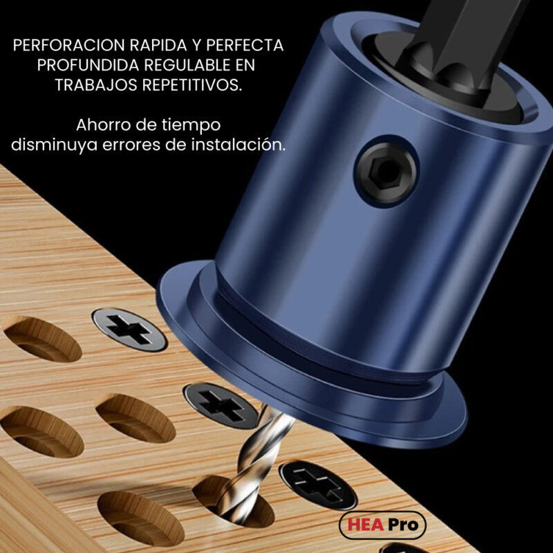 Set de Avellanadora 8mm con Tope y Vástago Hexagonal 1/4 + Broca 3mm - Imagen 3