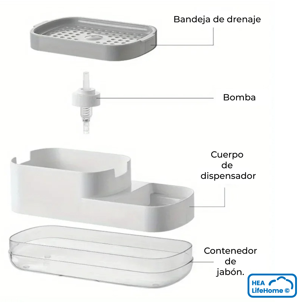 Dispensador de Jabón Líquido y Soporte de Esponja - Imagen 7
