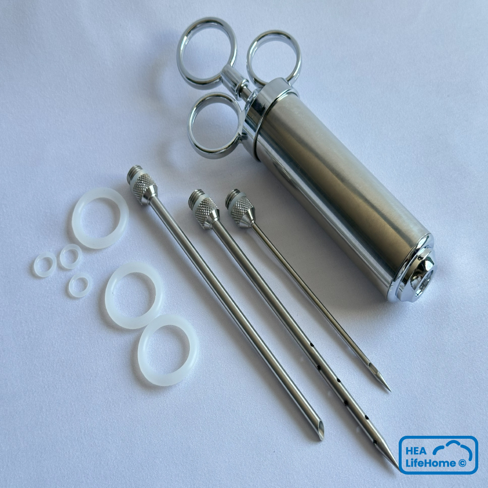 Jeringa marinadora profesional 2oz de acero inoxidable con estuche - Imagen 11
