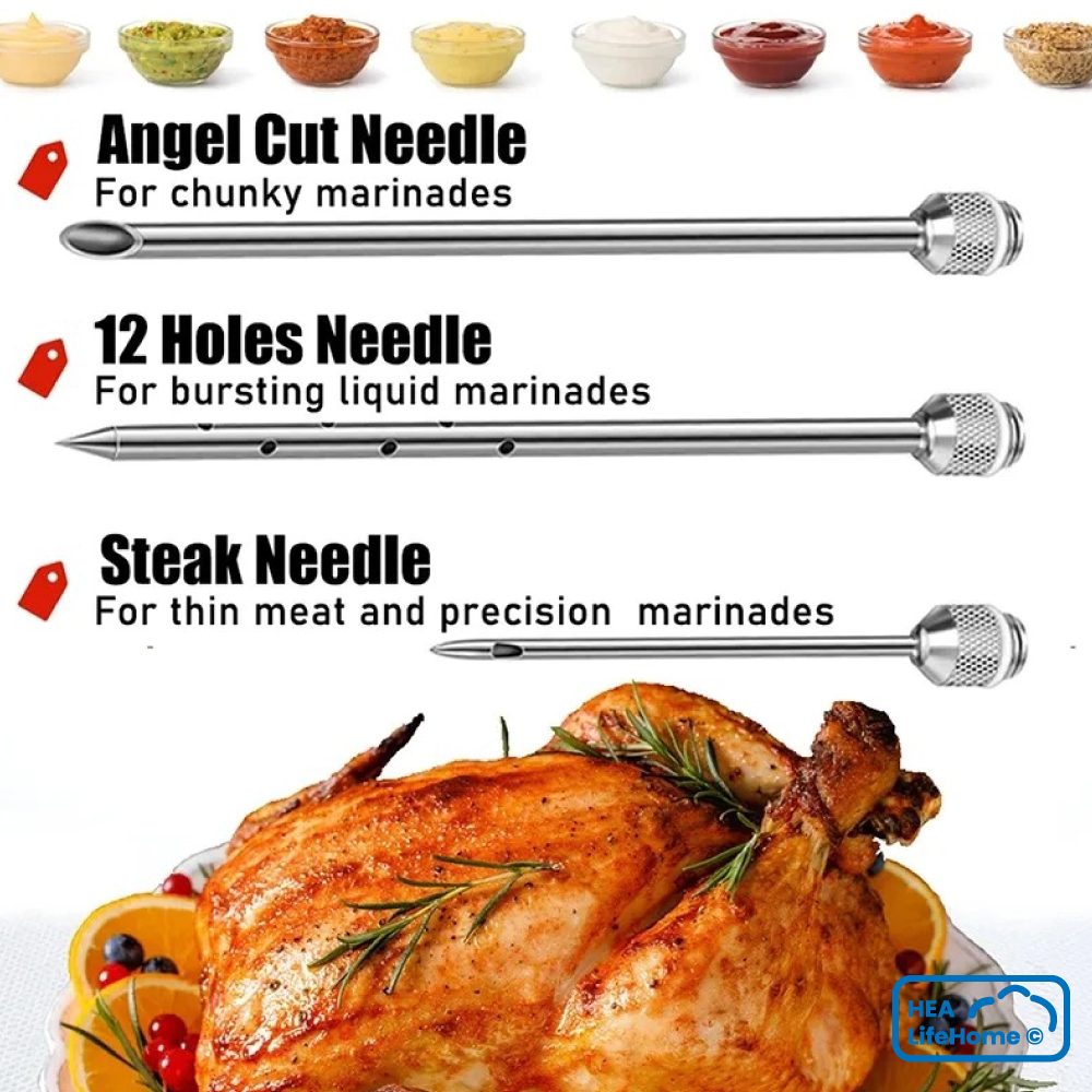 Jeringa marinadora profesional 2oz de acero inoxidable con estuche - Imagen 5