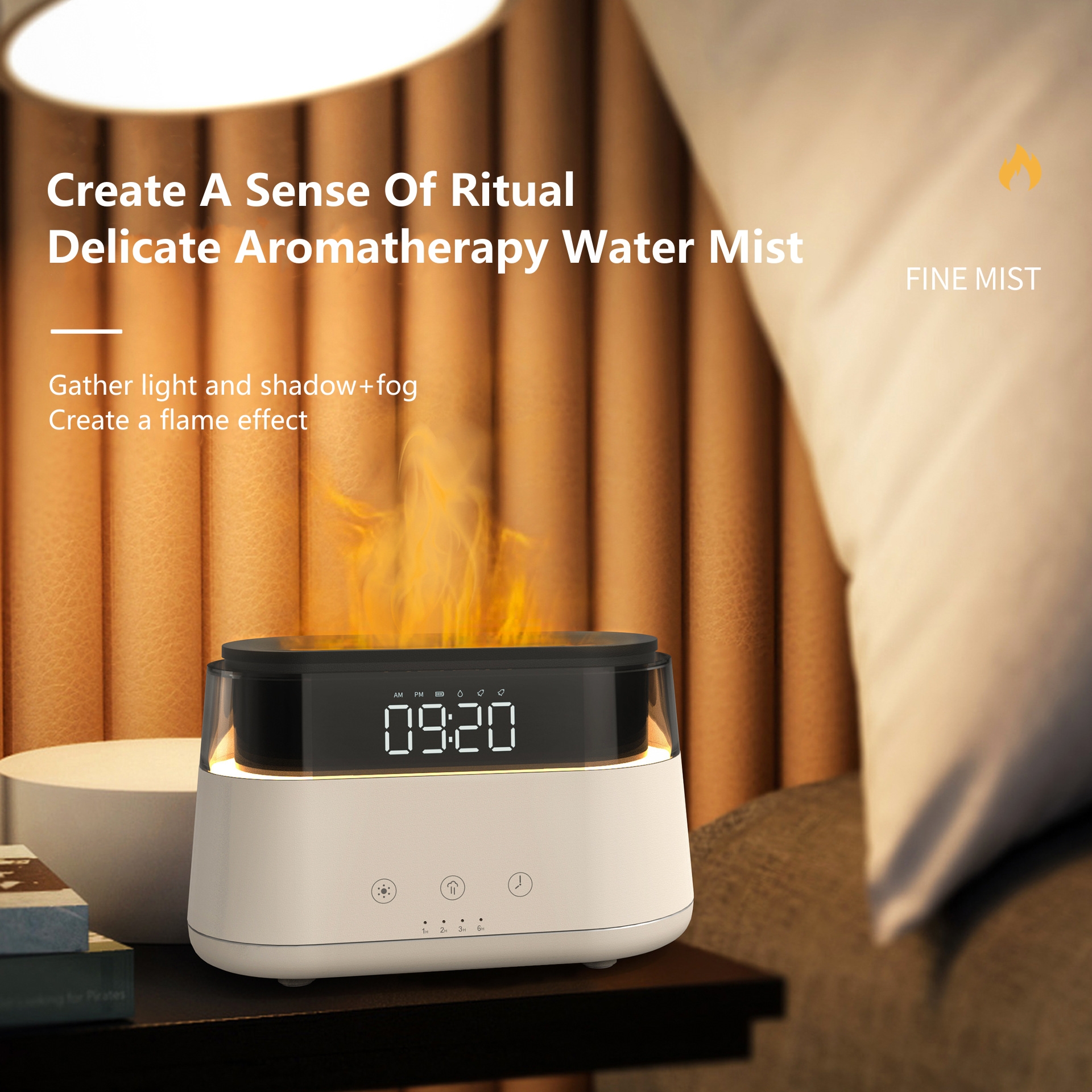 Difusor 180 ml Ultrasonic Reloj Despertador - Imagen 14