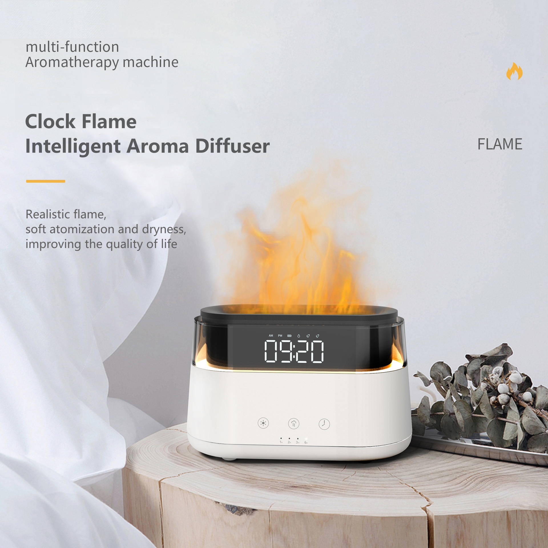 Difusor 180 ml Ultrasonic Reloj Despertador - Imagen 3