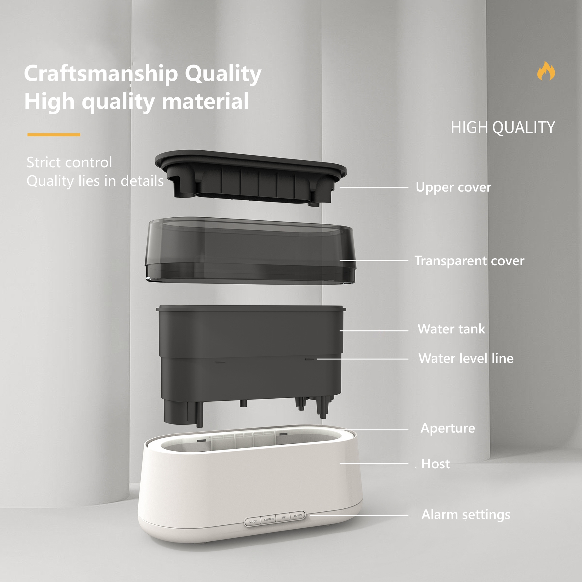Difusor 180 ml Ultrasonic Reloj Despertador - Imagen 12