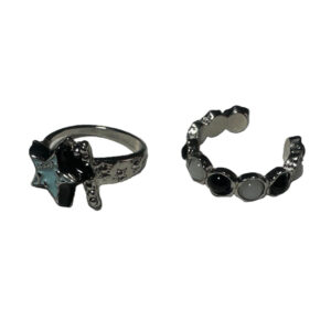 Anillos Ajustables Diseño de Estrellas Par