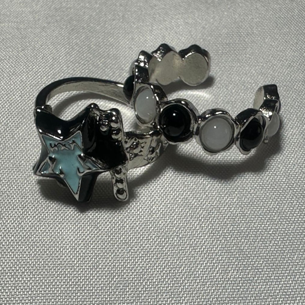 Anillos Ajustables Diseño de Estrellas Par - Imagen 4