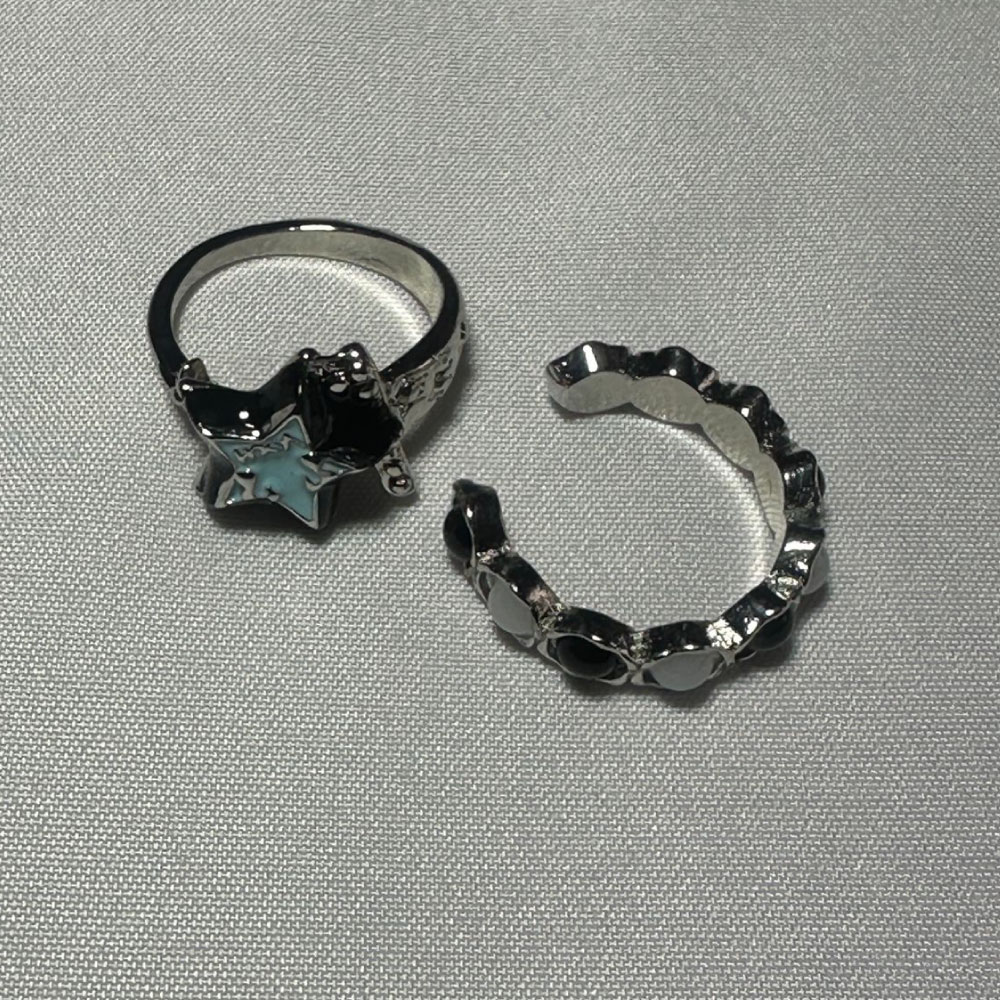 Anillos Ajustables Diseño de Estrellas Par - Imagen 3