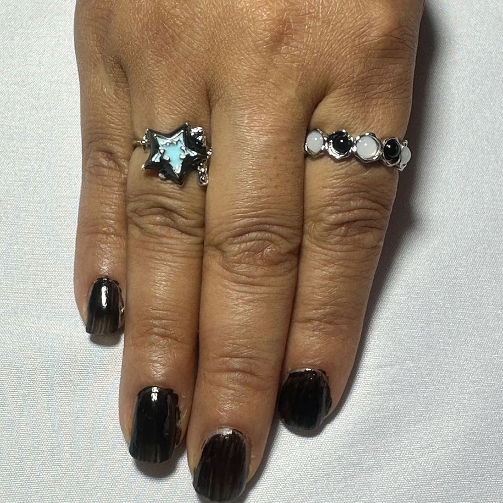 Anillos Ajustables Diseño de Estrellas Par - Imagen 2