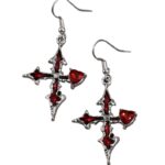 Arete Gótico de Cruz Plateado