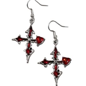 Arete Gótico de Cruz Plateado