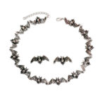 Set de Collar y Aretes Murcielago estilo Gótico