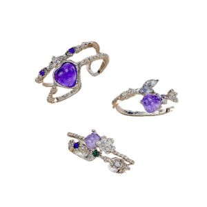 Anillos Vintage Set de 3 Azul Lila