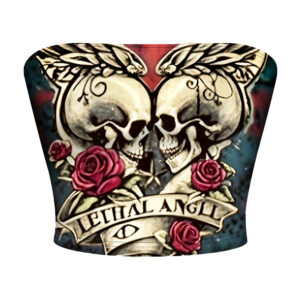 Top Gótico Calavera Románticas - talla M