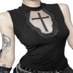 Blusa Gótica Negra - Talla M