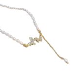 Collar De Mariposas Y Perla Elegante