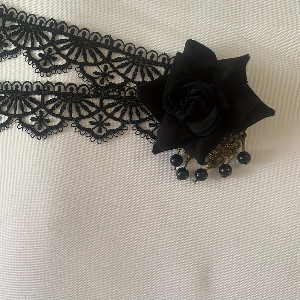 Gargantilla Gotica De Rosa Negra - Araalis - Imagen 4