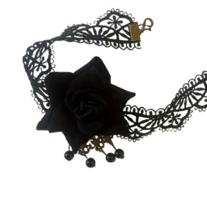 Gargantilla Gotica De Rosa Negra - Araalis