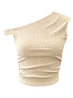Top Holgado Descubierto Beige - M